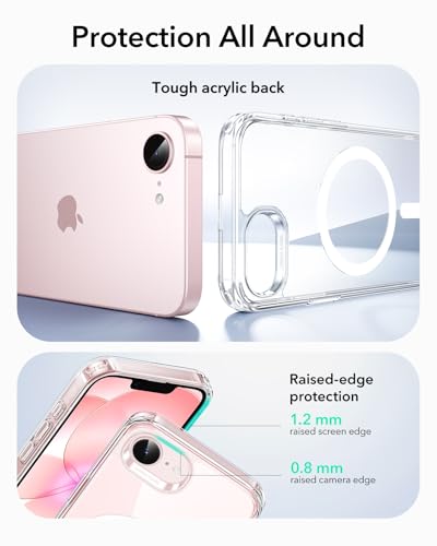 Image of ESR for iPhone 17e / iPhone 16e Case, Compatible with MagSafe, Shockproof Military-Grade Protection, TPU, Magnetic Case, Classic Hybrid Case (HaloLock), Clear