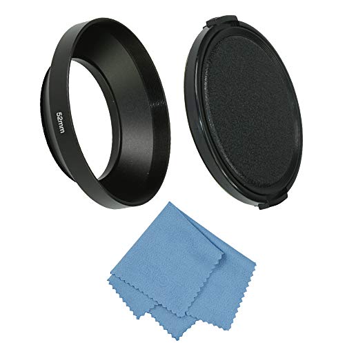 SIOTIメタルレンズフード+クリーニングクロス+レンズキャップ、ライカ/富士フィルム/ニコン/キャノン/サムソンのレンズに対応できる