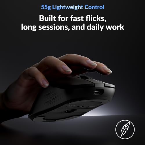 Image of Keychron M3 Mini 8K Wireless Gaming Mouse, 55g Lightweight, PixArt 3950 Sensor, 30K DPI, Bluetooth 5.3 /2.4GHz /Wired, Programmable, 140H Battery, for Mac /Windows /Linux - Black