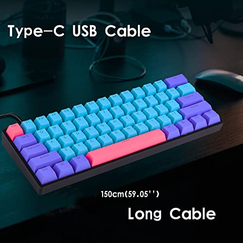 Image of GTSP Gk61 60% Mechanical Keyboard Gaming Custom SK61 Hot Swappable 60 Percent with PBT Keycaps RGB Backlit NKRO Type-C Cable for PS4 (Gateron Optical Yellow, Joker)