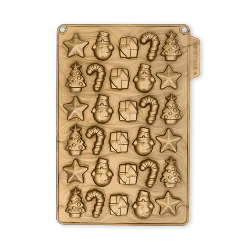 CÉCOA • Moule Silicone 30 Chocolats de Noël • Formes Sapin, Étoile, Bonhomme de Neige, Sucre d’Orge • Sans BPA • Anti-Adhésif • Résiste -40°C...