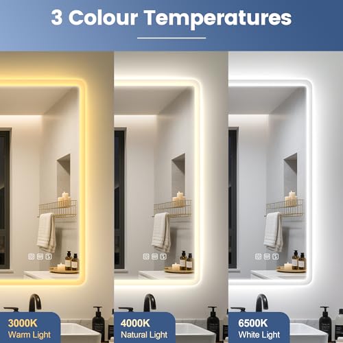 STARLEAD 600x800 mm Bathroom-Mirror-with-LED-Lights for Wall, Bluetooth, Anti-Fog, 3 Colors Dimmable Bathroom-LED-Mirror, Memory Function, HD Tempered Glass, IP44 Smart-Mirror (Horizontal/Vertical) - Cosy Home Interiors STARLEAD 600x800 mm Bathroom-Mirror-with-LED-Lights for Wall, Bluetooth, Anti-Fog, 3 Colors Dimmable Bathroom-LED-Mirror, Memory Function, HD Tempered Glass, IP44 Smart-Mirror (Horizontal/Vertical) - Image 5