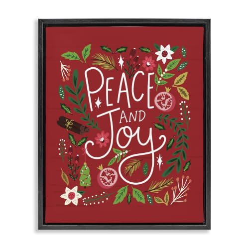 Peace Joy Holiday Botanicals, 25 x 31 Inch Canvas in Floater Frame