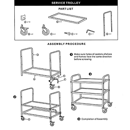 Itina 3 Tier Stainless Steel Utility Cart With Locking Wheels Kitchen Island Trolley Catering Storage Cart For Kitchen Restaurant Hotel Cafe Home(L29.5Xw16Xh33Inch, 330Lbs Total Load Capacity) #TOP6