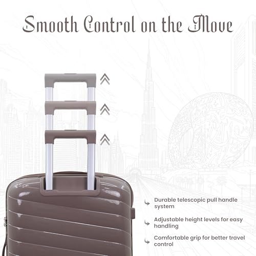 Image of Sarjah Polypropylene Suitcase Trolley Bag | 360 Disc Spinner Wheels | TSA-Type Lock, 360 Dual Spinner Wheels, Aviation-Grade Telescopic Handle, Matte-Gloss Finish