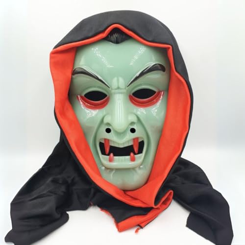 Image of Wanna Party Halloween Glow in the Dark Blood Ghost Mask W /Hood (Black)