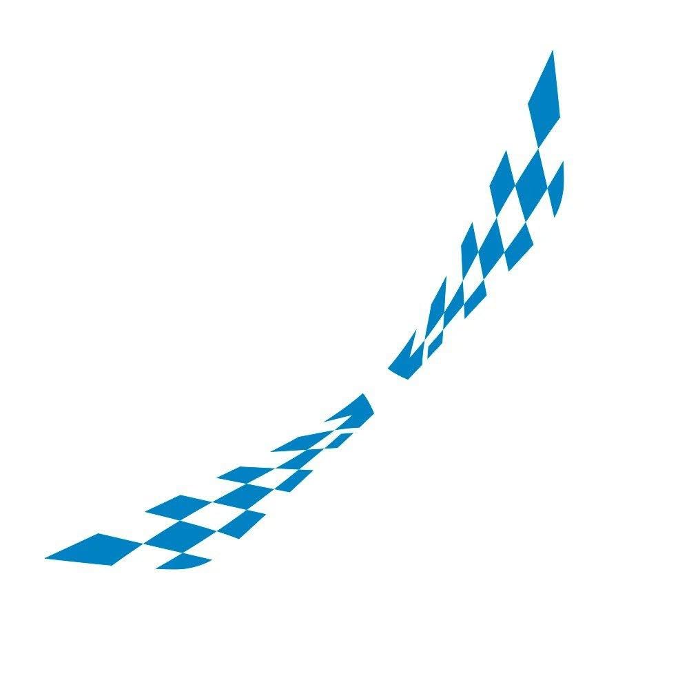 Dabhuoc Glossy Blue 2Pcs Car Door Side Lattice Vinyl Film Stickers Racing Auto Body Decor Decal Accessories(Glossy Blue)