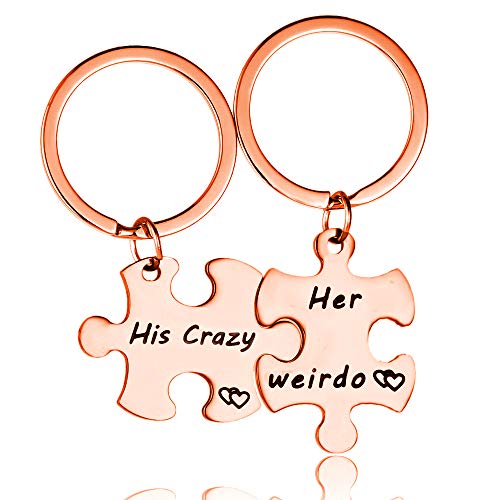 Uloveido Men Women Couple Promise Keychain Set for Friend