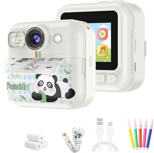 Image of Cason Instant Camera for Kids with Print,1080P HD Instant Photo Camera with Games,3 Print Rolls,Fun Filters for Creativity for 5-15 Years Kids Upto 32GB (Panda)