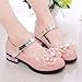 Girls Dress Shose Little Kid Fashion Mary Jane for Daily Wedding Party Ballet Thick Heels with Diamonds Shoes 2025 (Beige,11.5)