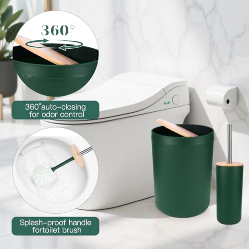 iMucci Bathroom Accessories Bathroom Sets with Shower Curtain, Bath Towel Set, Trash Can, Toilet Brush, Soap Dispenser, Bathroom Accessories Set Complete