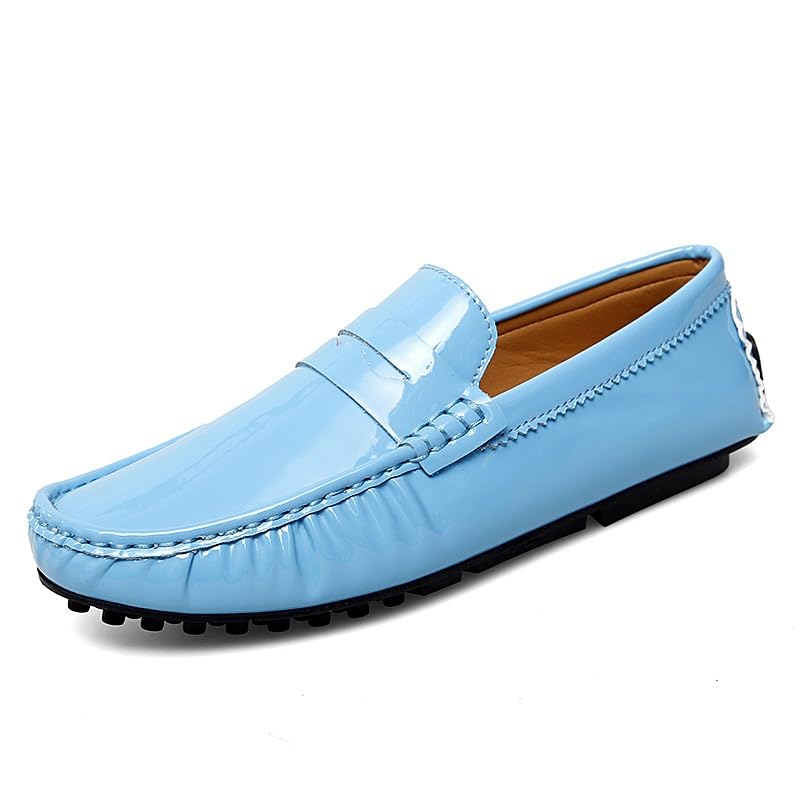 Men's Loafers Round Toe Leather Driving Penny Loafers Slip Resistant Comfortable Flexible Outdoor Party Slip-ons
