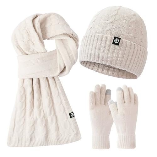 Reyox Unisex 3 Pcs Knit Cold Weather Set, with Breathable Beanie Hat, Warm Long Scarf, Touchscreen Gloves for Winter - Main Image