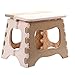 Ounona sgabello pieghevole in plastica per bambini casa bagno cucina salotto da giardino – Taglia Large (beige)