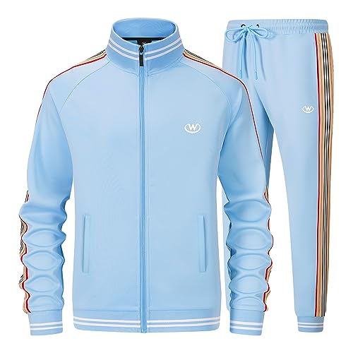 W JIANWANG Track Suits for Men Set Jogging Tracksuit Mens Sweatsuits Workout Running Sports Jogger Sweat Suits Outfits2