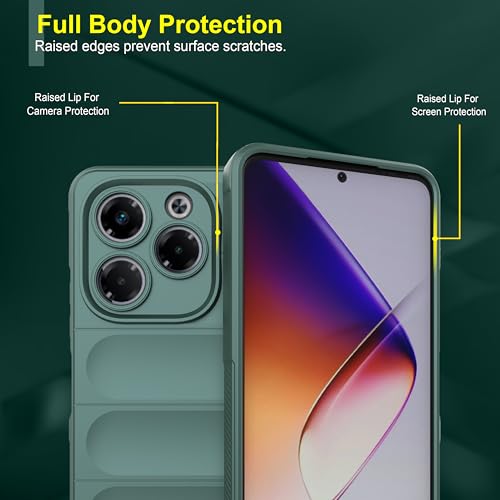 Image of Zapcase Back Case Cover for Infinix Note 40X 5G | Compatible for Infinix Note 40X 5G Back Cover | Liquid Silicon Magic Case with Camera Protection | Dark Green