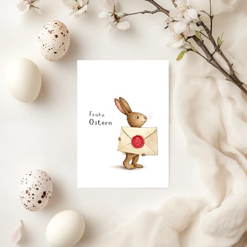 Easter Card "Post from Easter Bunny" for Children - Loving Easter Greetings with Rabbit | Ideal for Easter Nest, Easter Money, Voucher & Small Easter Surprise | A6 Folding Card with Envelope (Hare - View 6