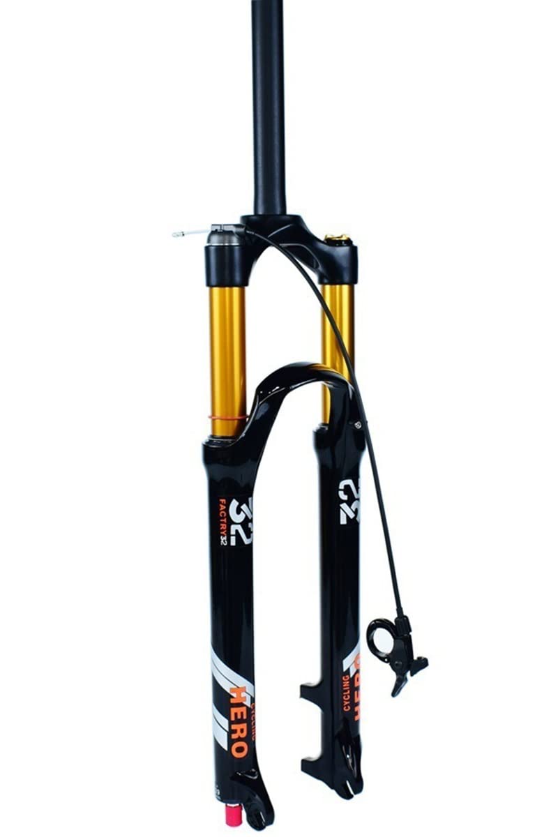 Widelec pneumatyczny MTB 26/27,5/29'' zawieszenie roweru górskiego 100 mm podróż odbicie regulowane 1-1/8 1-1/2 hamulec tarczowy przedni QR 9 mm HL/RL (kolor: prosty pilot, rozmiar 27,5