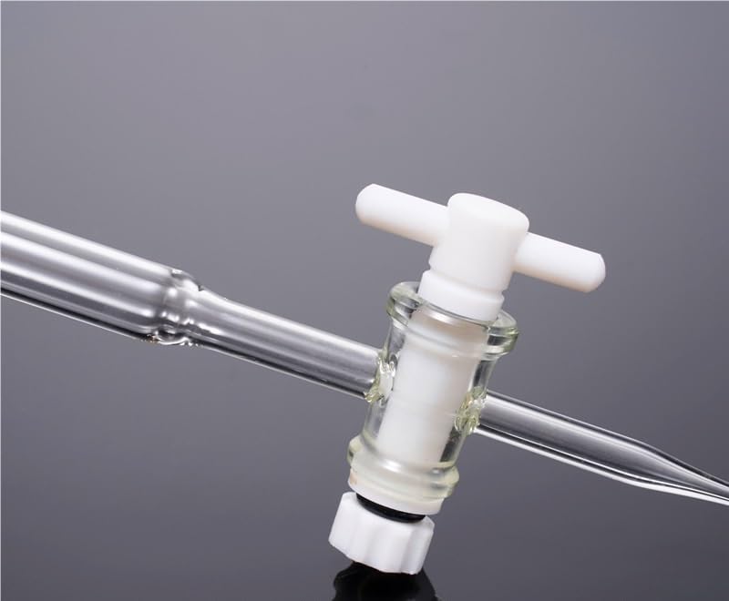 Klasse A Borosilikatglas-Bürette mit PTFE-Hahn - Hohe Genauigkeit ±0,04ml, 10ml 25ml 50ml 100ml(50ml)