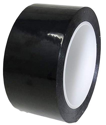 GGR SUPPLIES T.R.U. MMYP-1 Mylar Metalized Polyester Film Tape with Acrylic Adhesive. Multiple Colors Available. 72 Yards. (Black, 2 in.)