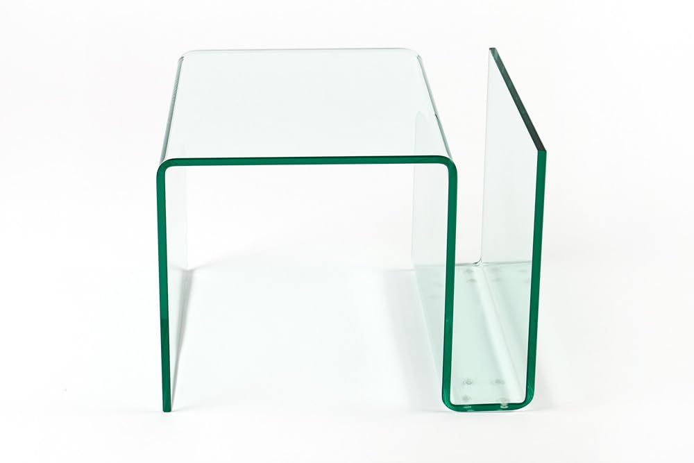 invicta INTERIOR Extravaganter Glas Couchtisch FANTOME Beistelltisch mit Ablagefach für Magazine transparent