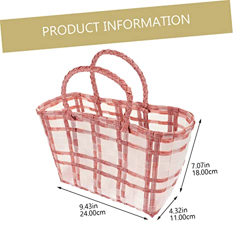 VALICLUD Transparent Straw Woven Bag Lightweight Wedding present Handbag for Outdoor Picnics Travel Daily Use2