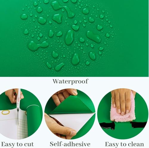 Image of ONETON Peel and Stick Green Matte Contact Paper Waterpoof Self Adhesive Decorative Wallpaper for Wall Kitchen Wallpaper for Bedroom (DRK GREN MATT WP, 24x80 inch)
