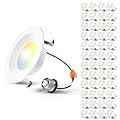 Amico 48 Pack 4 inch 5CCT LED Recessed Lighting, Dimmable, 8.5W=60W, 650LM, 2700K/3000K/4000K/5000K/6000K Selectable, Retrofit Can Lights with Baffle Trim, IC & Damp Rated - ETL & FCC Certified
