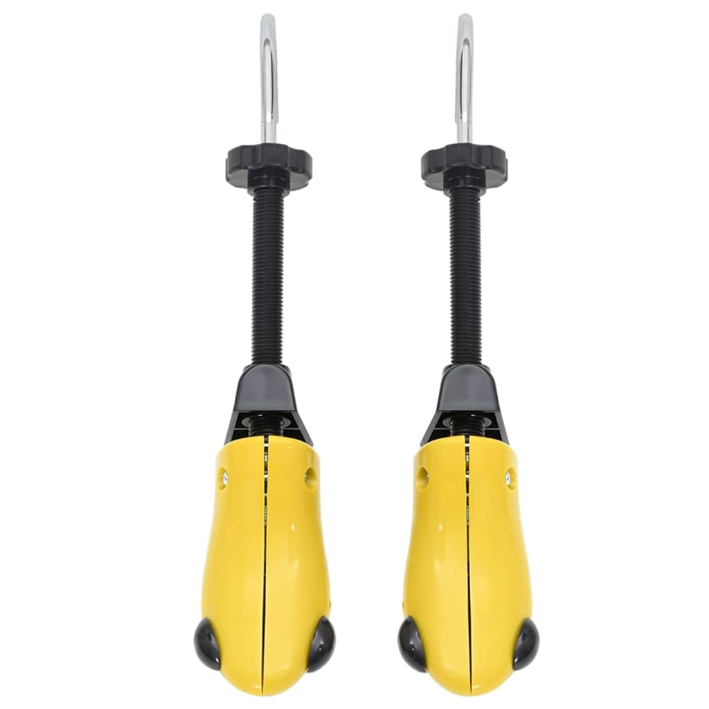 Horma de zapatos con calzador de plástico, color amarillo EU 34-37, para zapatillas, piel, botas, zapatillas, con soporte para evitar arrugas y cuidado en el armario, viajes o pasillo