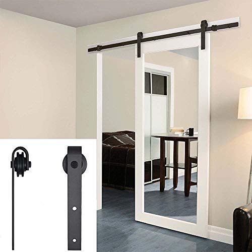 Puerta de Granero Corredera Set para Cocina, Sala de Estudio, Vestuario, Club, Bar (Ordinario- 183cm)