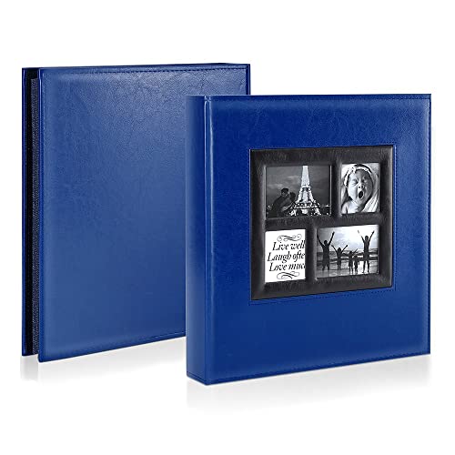 Image of Ywlake Photo Album 4x6 600 Pockets Photos, Extra Large Capacity Family Wedding Picture Albums Holds 600 Horizontal and Vertical Photos Blue