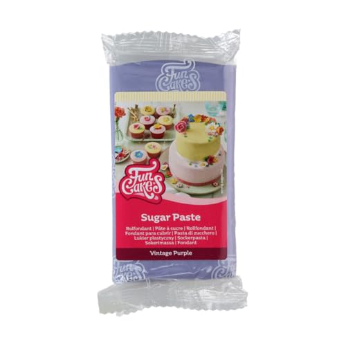 FunCakes Pâte à Sucre Violet Vintage: facile à utiliser, lisse, flexible, douce et pliable, e pour la décoration de gâteaux, halal, casher et sans gluten...