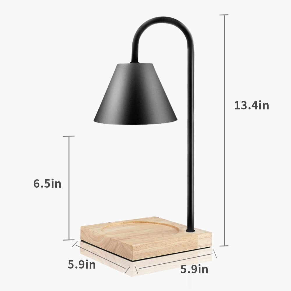Lámpara de Calentador de Velas Eléctrico para Derretir y Fundir Cera - para Oficina en Casa, Dormitorio - Regalo (Enchufe de la UE, Negro)