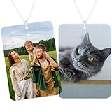 PERSONALISED SCENT: A custom photo, logo or design is printed on both sides of this air freshener allowing you to infuse your car with a signature scent FRESHEN UP YOUR RIDE: Hanging from the rearview mirror, this air freshener will keep your car sme...