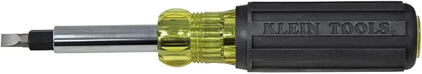 Klein Tools 32557 Multi-Bit Screwdriver / Nut Driver, Heavy Duty 10-in-1 with Interchangeable Shafts and Ph, Sl, Sq, Hex Bits and Nut Drivers
