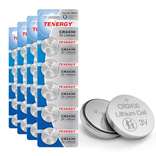 Image of Tenergy CR2430 Battery, 3V Lithium Coin Battery for Car Key Fob, Car Remote, Calculators, Thermometers and More, 20 Count