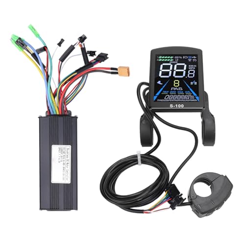 MechKit Elektrofahrrad Brushless Motor Controller Kit, 36V 48V 750W 1000W 30A 3 Modus Sinuswelle Controller mit S-100 Farb LCD Anzeigefeld für E-Bike