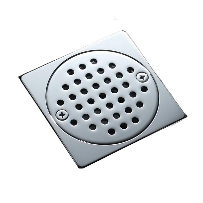Bodenablauf 1PC Runde Kupfer Silber Boden Ablauf 90 * 90mm Boden Abdeckung Sieb Abdeckung Rost Abfall Dusche Abfluss Große Verschiebung Bodenablauf Dusche