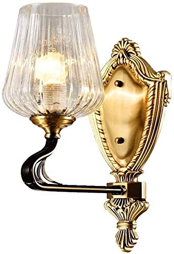 Preisvergleich Produktbild Wand Beleuchtungskörper Retro Reines Kupfer Villa Wohnzimmer-Wand-Einfassungs-Lampen Mehrfarbiges Glas Voll Kupfer Wandmalerei Luxuriöse Beauty Treppen Aisles Corridors Schlafzimmer Nachttischlampe
