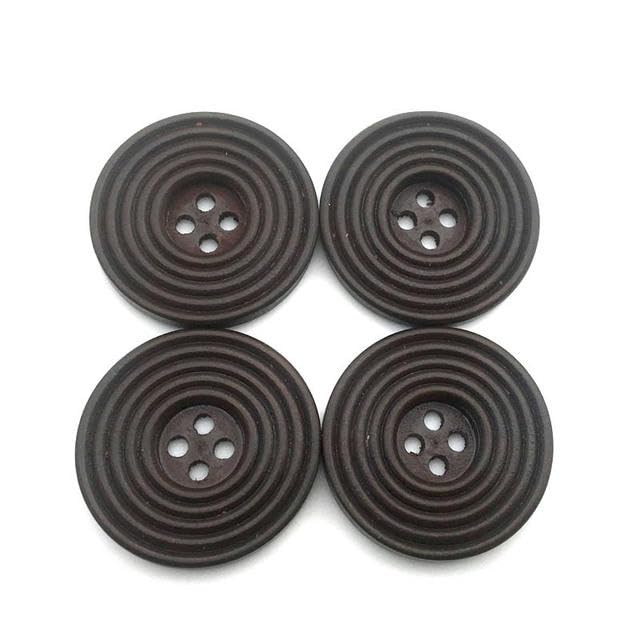 Aemygo 50 bottoni grandi in legno da 6 cm, 4 fori, rotondi di grandi dimensioni, 60 mm, bottoni in legno naturale, per progetti fai da te, cucito, decorazione borsa (marrone