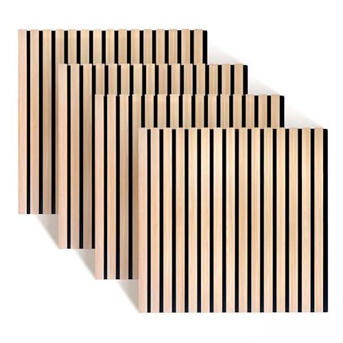 Panneaux acoustiques Relaxdays chêne clair 60x60 cm pour revêtement mural isolant