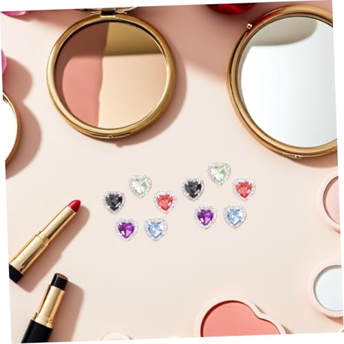 Botones Corazón con Cristales de Base Metálica Resistente para Alta Costura 7