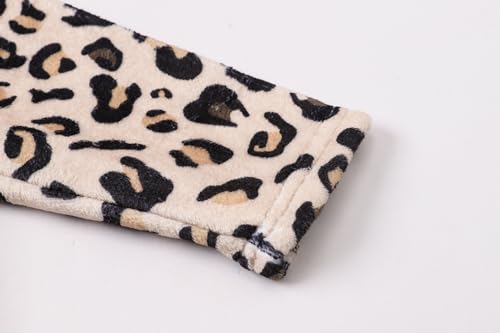 Image of Umeyda Girls Fleece Hooded Robes, Warm Printed Bath Robe for Kids Soft Fuzzy Bathrobe for Gifts