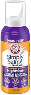 ARM & HAMMER Simply Saline Nighttime Nasal Mist 4.6oz- Instant Relief for SEVERE Congestion- One 4.6oz Bottle