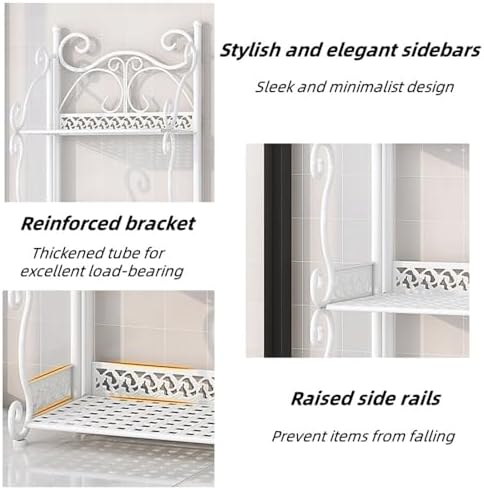 Versatile Metal Plant Shelf - Easy to Assemble Iron Floor Rack Organizer for Kitchen, Living Room, Bathroom & Indoor/Outdoor Use - Space-Saving Design