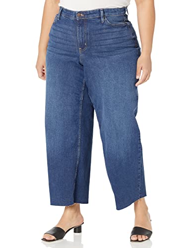 Calvin Klein Women's Plus Size Hi Rise Wide Leg Denim