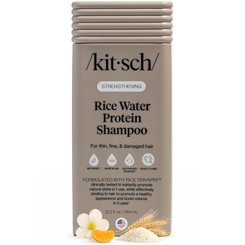 Kitsch Strengthening Rice Water Protein Shampoo for Women & Men – Hair Growth Shampoo & Volumizing...