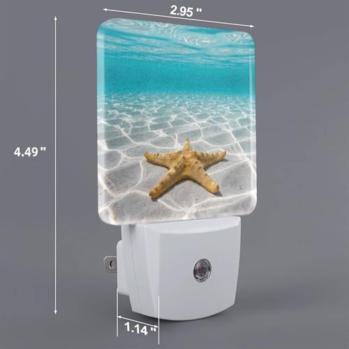 Image of Futterya Plug-in LED Night Light, Underwater Scene Starfish Set of 2 Dusk-to-Dawn Auto Sensor Decor Lamp