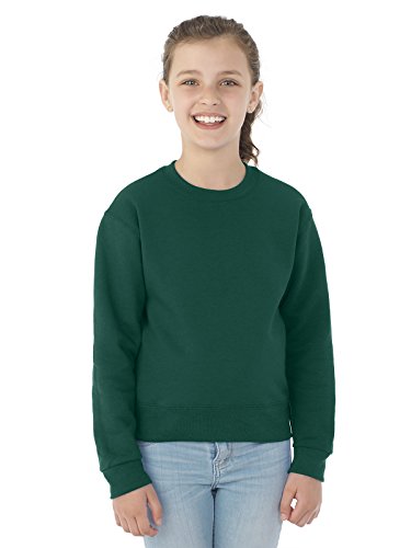 Jerzees Child's Youth NuBlend Crewneck Sweatshirt, M, Forest Green