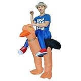 MoreToys Inflatable Ostrich Rider Halloween Blow Up Costume Fancy Dress for Adults and Kids (Adult's Size)